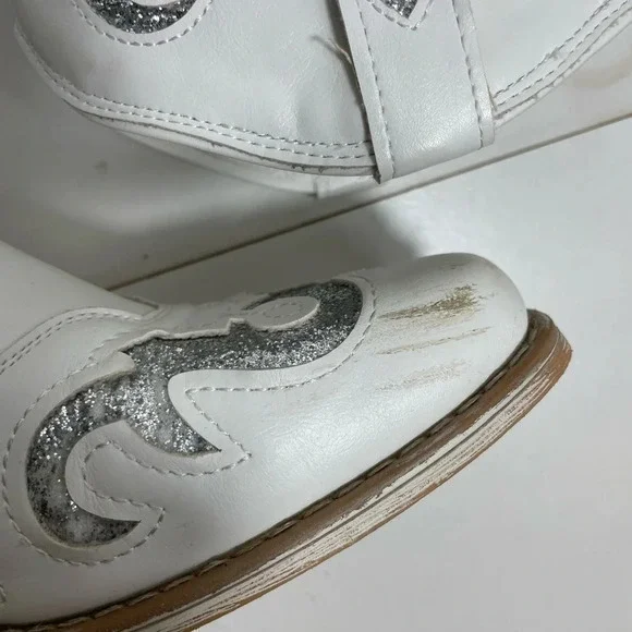 Pierre Dummer White &  Silver Cowboy Boots - Picture 10 of 15